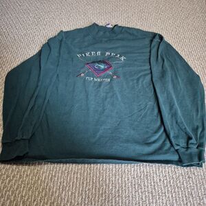 Dark Green Pikes Peak Fly Master Crewneck Size XLG
